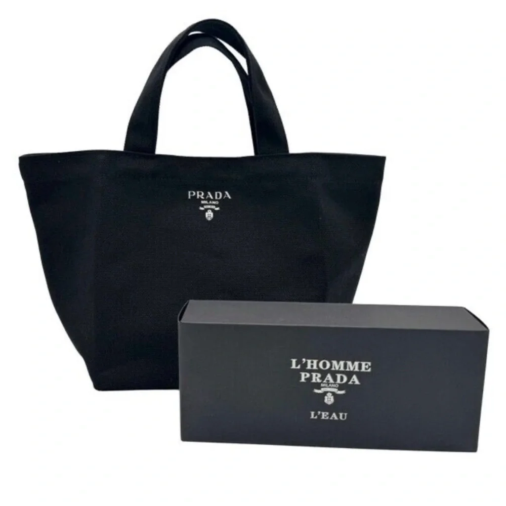 Prada Canvas Black L’ Homme Tote Bag - Picture 1 of 6